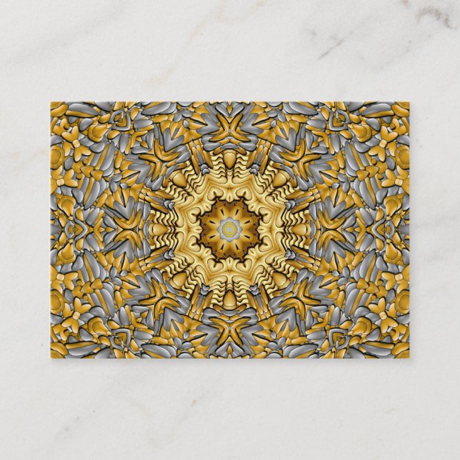 Precious Metal Gold  Silver Vintage Kaleidoscope Business Card (Front)
