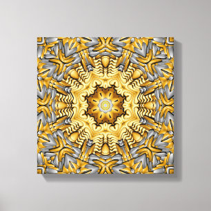 Precious Metal Gold Silver Vintage Kaleidoscope Canvas Print