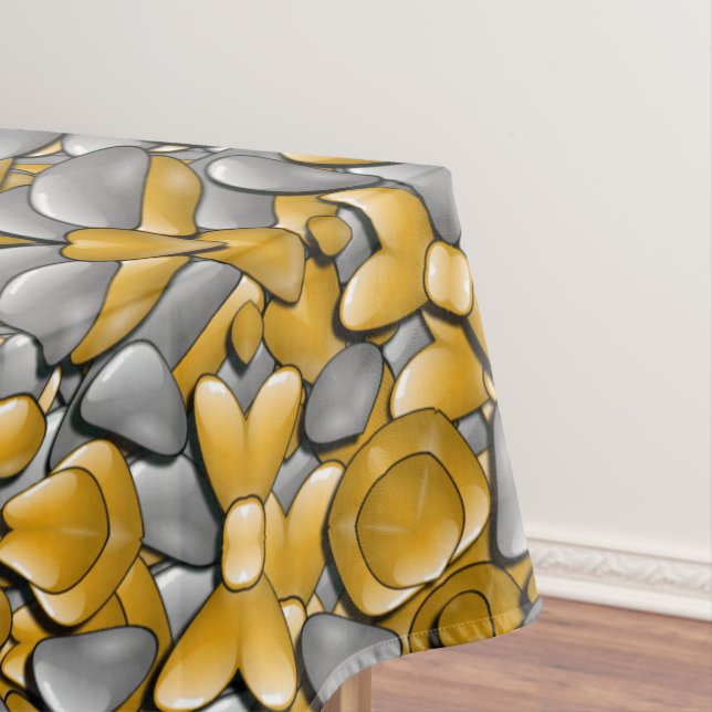 Precious Metal Gold  Silver Vintage Kaleidoscope Tablecloth (In Situ)