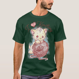 Precious Moments Kitten I Love Knitting  T-Shirt