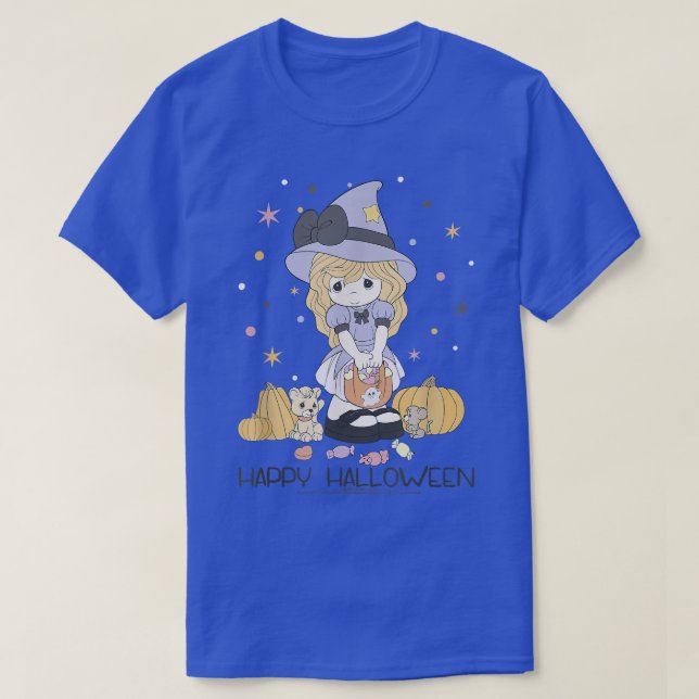 Precious Moments Witch Trick Or Treat Halloween T- T-Shirt (Design Front)