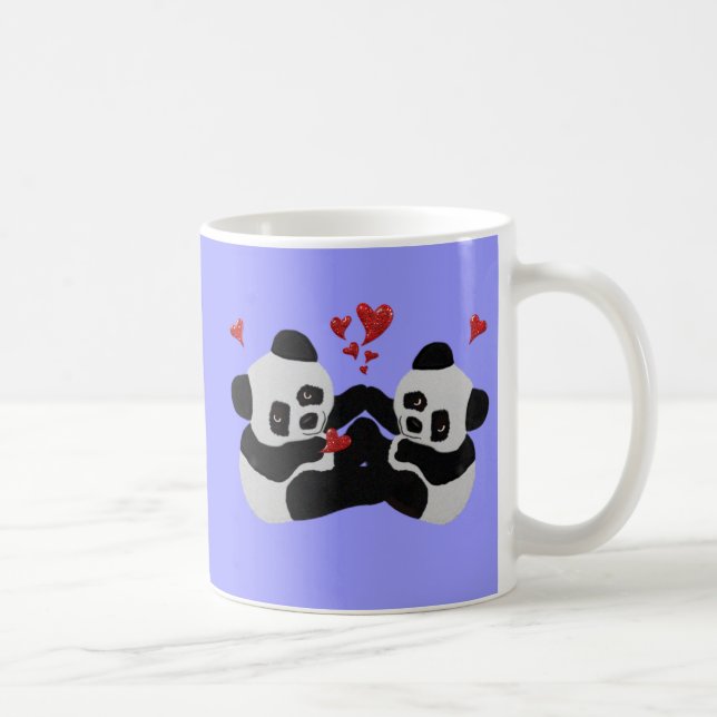 Precious Panda Hearts Coffee Mug (Right)