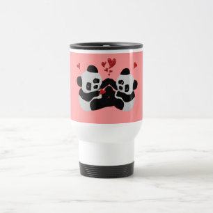 Precious Panda Hearts Travel Mug