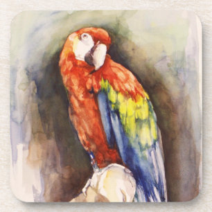 Precious Parrot Cork Coaster