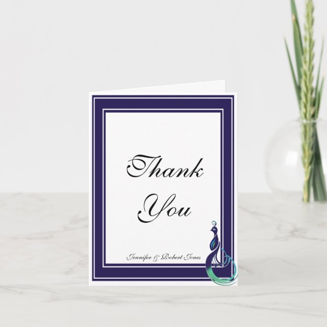 Precious Peacock in Purple, Teal, Green Thank You (Front)