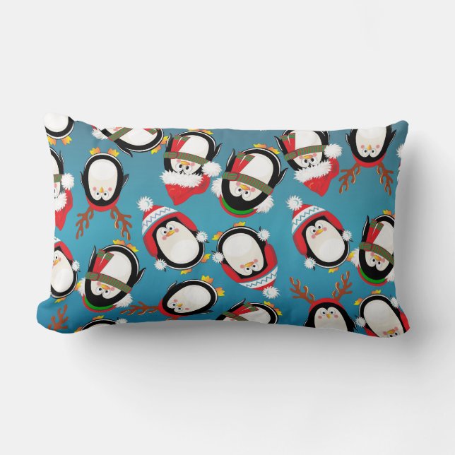 Precious Penguins Lumbar Pillow (Front)