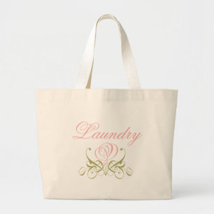 Precious Pink Flourish Rose Large Tote Bag