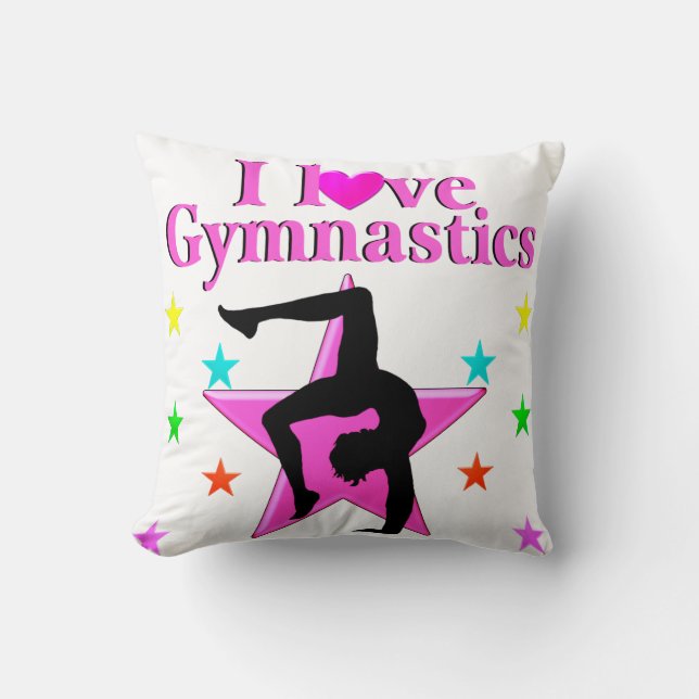 PRECIOUS PINK I LOVE GYMNASTICS DESIGN CUSHION (Front)