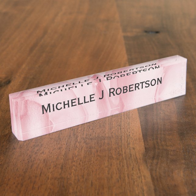 Precious Pink Petals with Name Nameplate (Side)