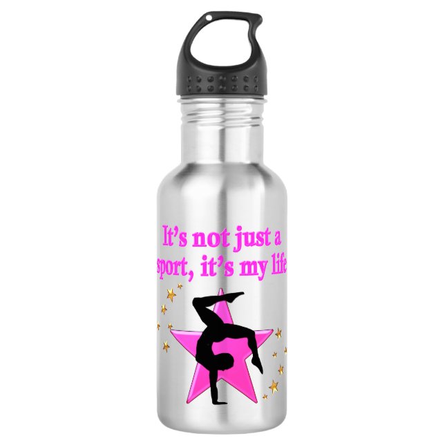 PRECIOUS PINK STAR GYMNASTICS INSPIRATIONAL QUOTE 532 ML WATER BOTTLE (Front)