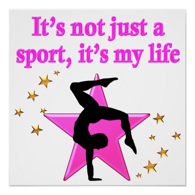 PRECIOUS PINK STAR GYMNASTICS INSPIRATIONAL QUOTE POSTER (Front)