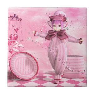 Precious Pink Whimsy Ceramic Tile