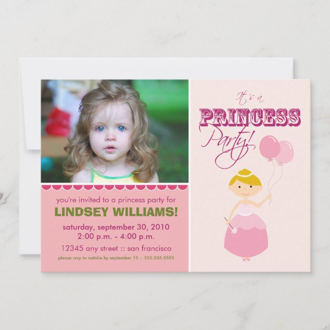Precious Princess Party Invitation (pink) (Front)