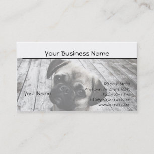 Precious Pug Puppy in Black and White Business Card