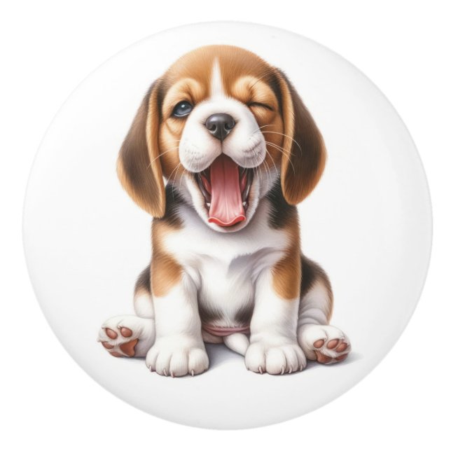 Precious Puppies Ceramic Knob (Front)