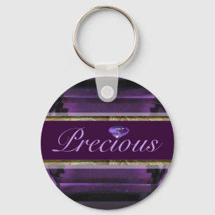 Precious Purple, Violet Gem Design Key Ring