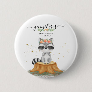 Precious Racoon Wildlife Baby Show 6 Cm Round Badge