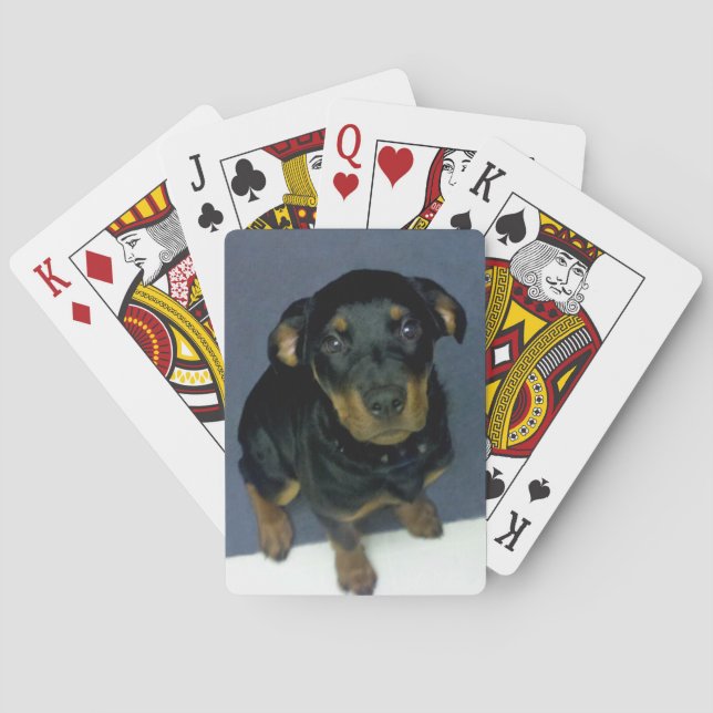 Precious Rottweiler Puppy Playing Cards (Back)