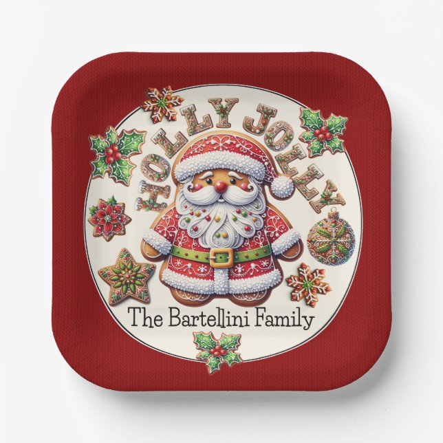 Precious Santa  Paper Plate (Front)