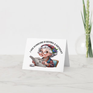 Precious Senior Lady Birthday Note Card