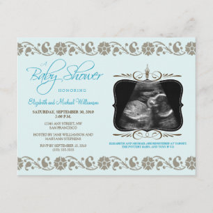 Precious Sonogram Baby Shower Invitation (blue)