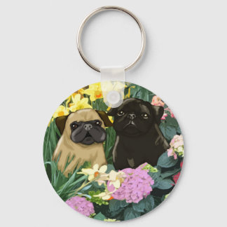 Precious Spring Pugs Keychains