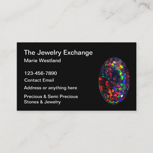 Precious Stone Jeweller Jewellery Theme Business C Business Card (Front)