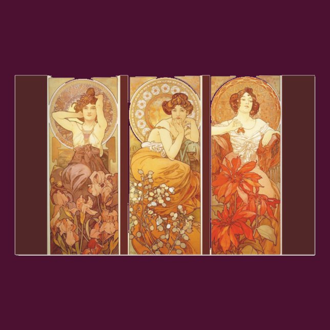 Precious Stones - Alphonse Mucha Rectangular Sticker (Creator Uploaded)