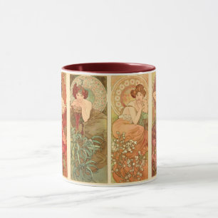 Precious Stones and Flowers, Alphonse Mucha Art Mug