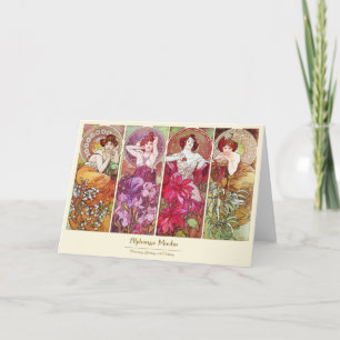 Precious Stones and Flowers, Alphonse Mucha Card