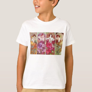 Precious Stones and Flowers, Alphonse Mucha T-Shirt