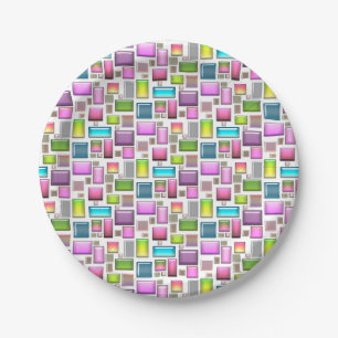 Precious stones and mother of pearl paper plate