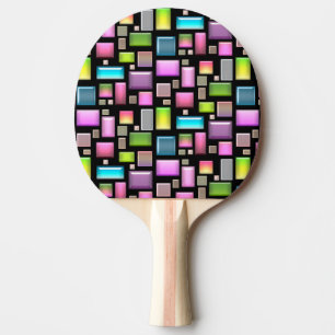 Precious stones and mother of pearl  ping pong paddle