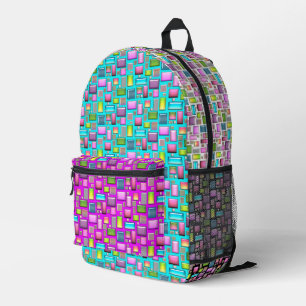 Precious stones and mother of pearl  printed backpack