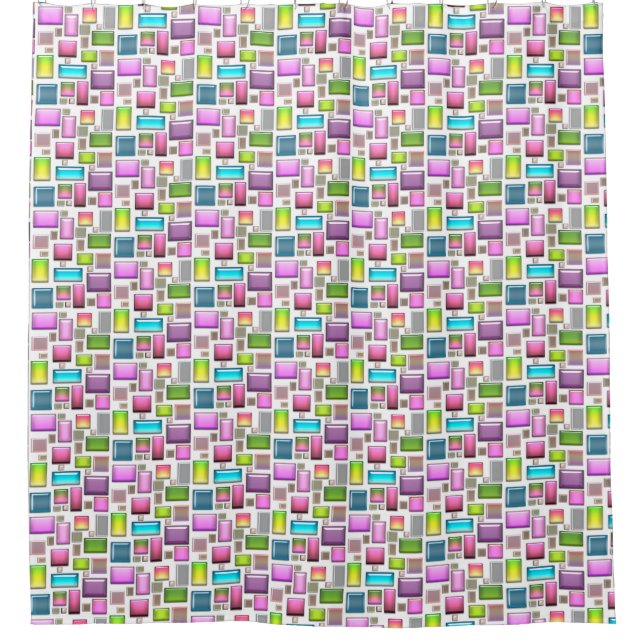 Precious stones and mother of pearl  shower curtain (Front)