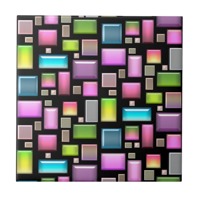 Precious stones and mother of pearl  tile (Front)