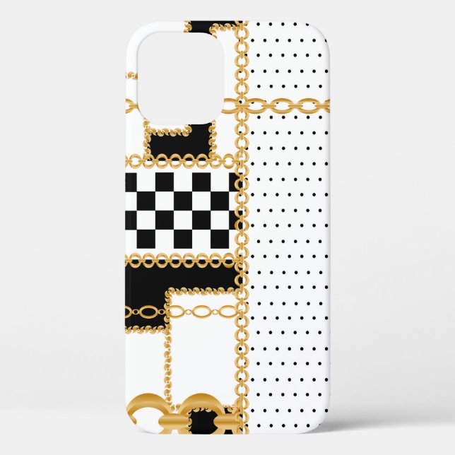 Precious stones, gold chains, seamless pattern. Case-Mate iPhone case (Back)