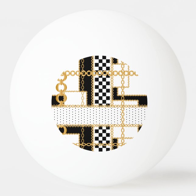 Precious stones, gold chains, seamless pattern. ping pong ball (Front)