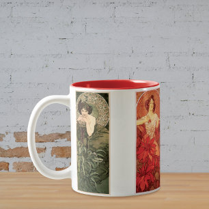 Precious Stones Series Alphonse Mucha Two-Tone Coffee Mug