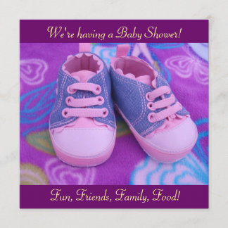Precious Sweet Baby Shower Invitations Pink Shoes