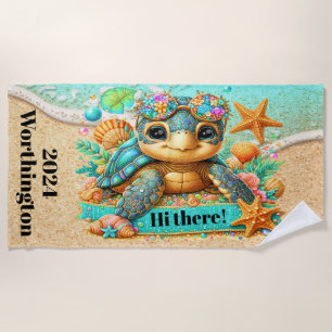 Precious Turtle Theme Beach Towel