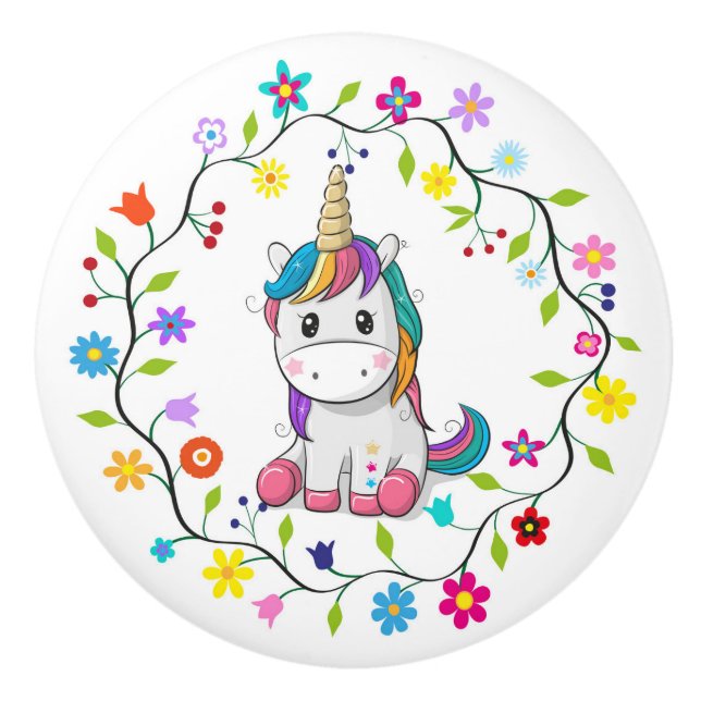 Precious Unicorns Ceramic Knob (Front)