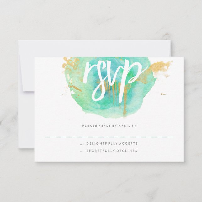 Precious Watercolor RSVP card (Front)