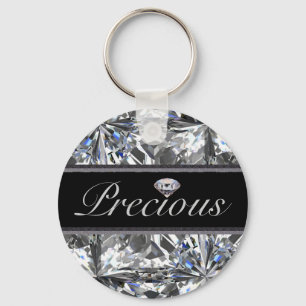 Precious White Gem Design Key Ring