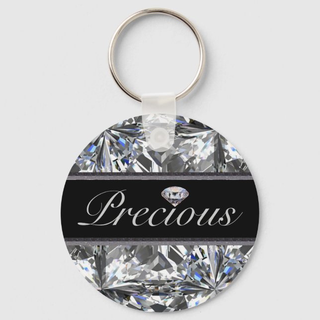 Precious White Gem Design Key Ring (Front)