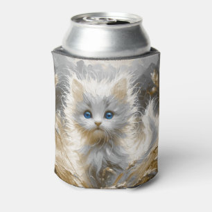 Precious White Kitten Can Cooler