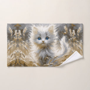 Precious White Kitten  Hand Towel