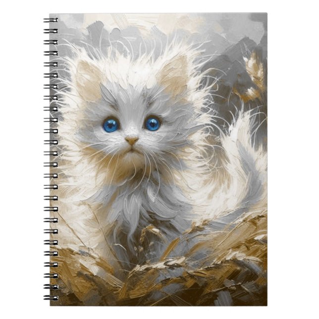 Precious White Kitten  Notebook (Front)