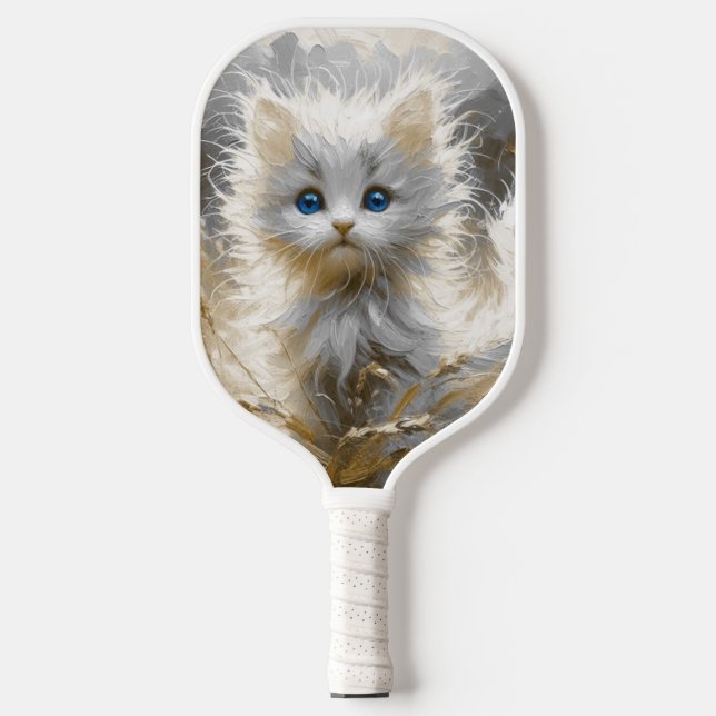 Precious White Kitten  Pickleball Paddle (Front)