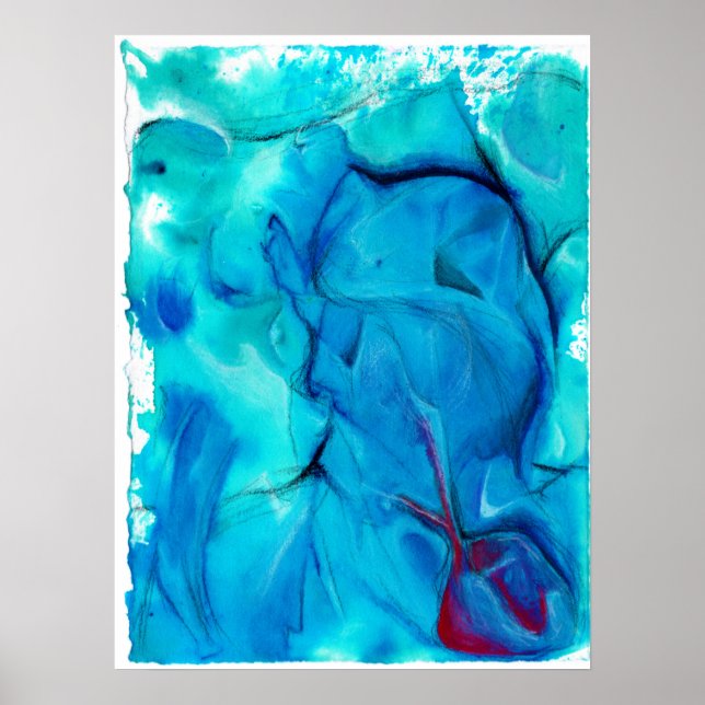 'Precipice' Abstract Watercolor Poster (Front)